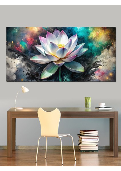 Kanvas Tablo Renkli Lotus Çiçeği