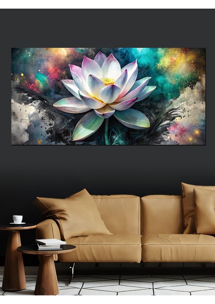 Kanvas Tablo Renkli Lotus Çiçeği