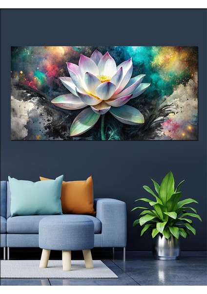 Kanvas Tablo Renkli Lotus Çiçeği