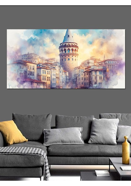 Kanvas Tablo Galata Kulesi Silueti