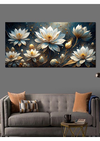 Kanvas Tablo Beyaz Lotus Çiçekleri fiyatları