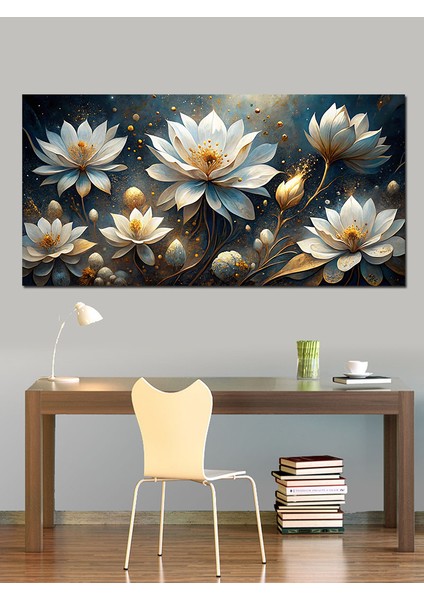 Kanvas Tablo Beyaz Lotus Çiçekleri modelleri