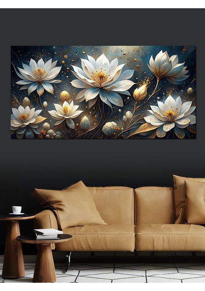 Kanvas Tablo Beyaz Lotus Çiçekleri indirimleri