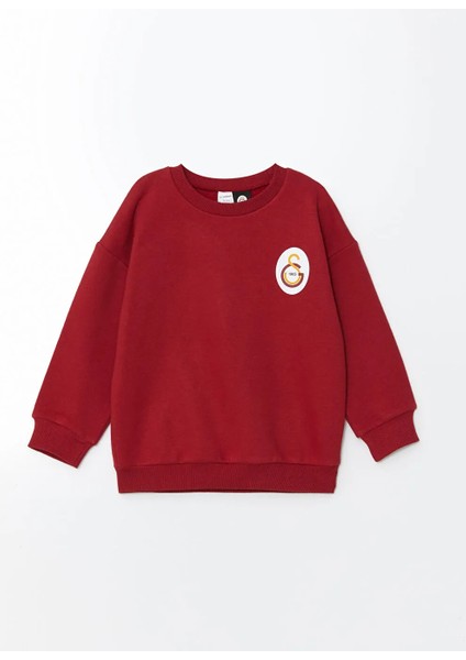 Kids Kırmızı Bisiklet Yaka Galatasaray Baskılı Erkek Bebek Sweatshirt