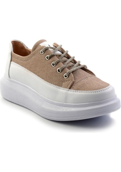 Bej Kot Kumaş Kadın Sneaker K01179222237 fiyatları
