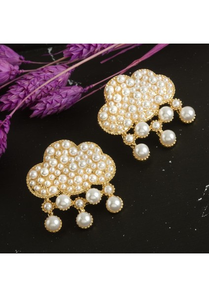 Bulut İnci Lüks Çelik Küpe