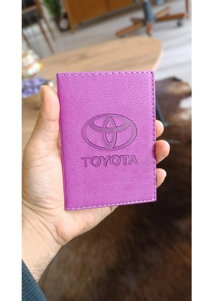 Toyota Deri Dikişli Araç Ruhsat Kılıfı Kabı Oto Ruhsatlık Araba Ruhsat Koruyucu