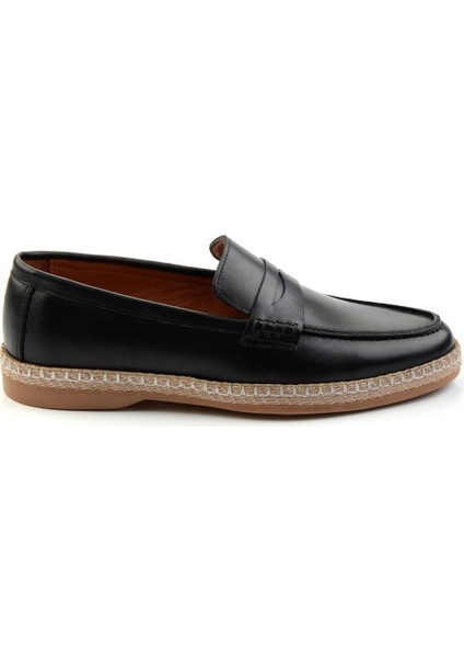 Siyah Leather Erkek Espadril E01079709003