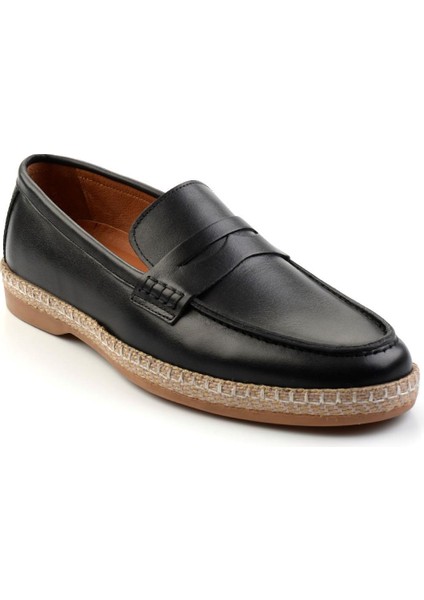 Siyah Leather Erkek Espadril E01079709003