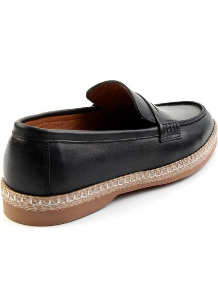 Siyah Leather Erkek Espadril E01079709003