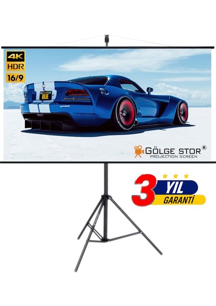 En180cm Boy105cm Projeksiyon Perdesi Tripodlu-Ayaklı Taşınabilir Yeni Akıllı Kumaş Işık Geçirmez