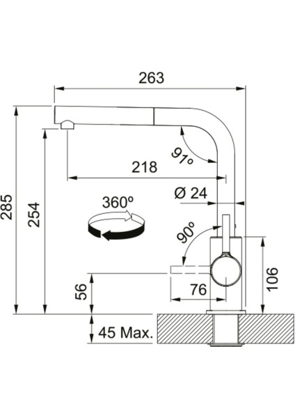 Maris Mrx 110-50 Tek Gözlü Eviye + Lina L Krom Spiralli Mutfak Eviye Batarya Seti (Krom) fırsatları