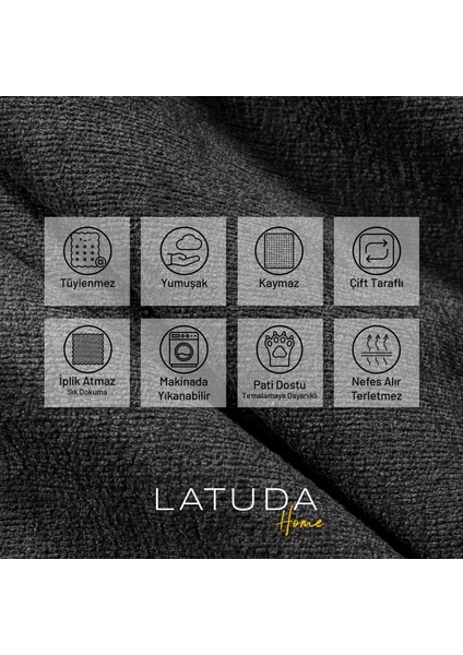 Premium Koltuk Örtüsü 175x215 Gramajlı Jakarlı Şönil Gri | Kanepe Örtüsü | Kaymaz fiyatları