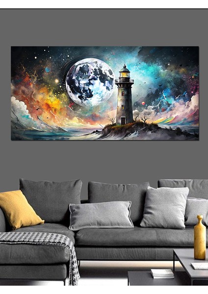 Kanvas Tablo Dolunay ve Deniz Feneri indirimleri