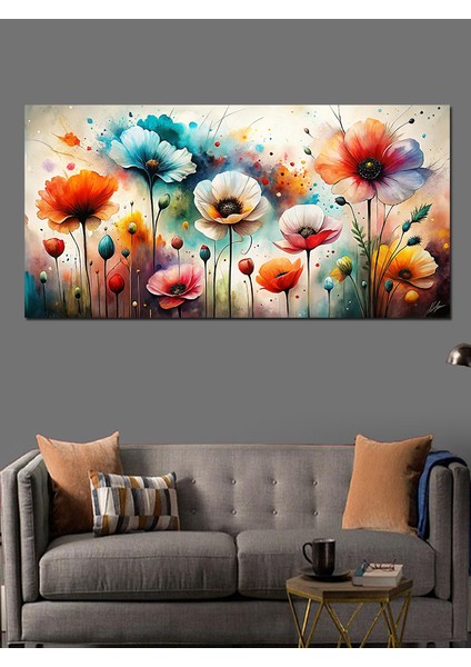 Kanvas Tablo Pastel Tonlarda Gelincikler modelleri