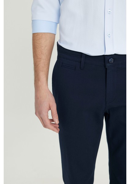 Pamuklu Slim Fit Dar Kesim Armürlü Yan Cepli Esnek Casual Pantolon fırsatları