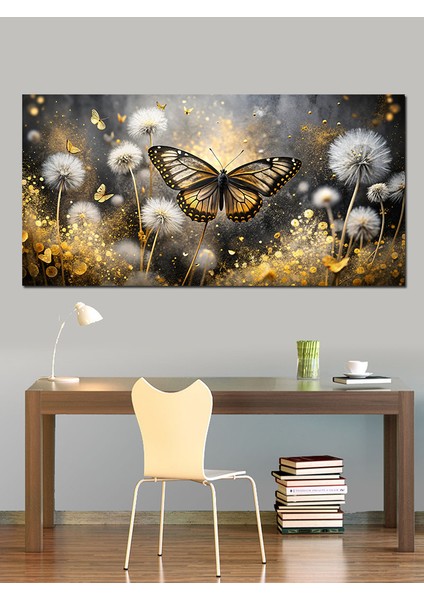 Kanvas Tablo Papatya ve Kelebek