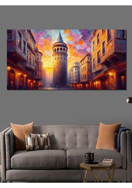 Kanvas Tablo Gece Işıkları ve Galata fiyatları
