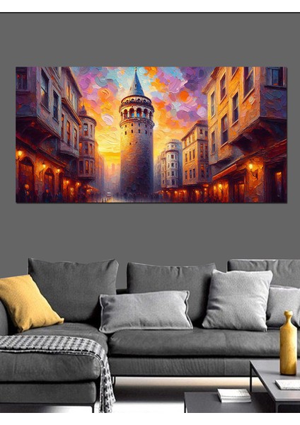 Kanvas Tablo Gece Işıkları ve Galata fırsatları