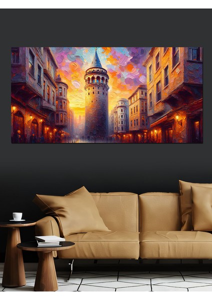 Kanvas Tablo Gece Işıkları ve Galata indirimleri