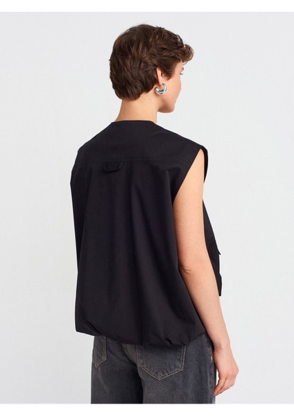 60571 Etek Kısmı Büzgülü Balon Yelek-Siyah fiyatları