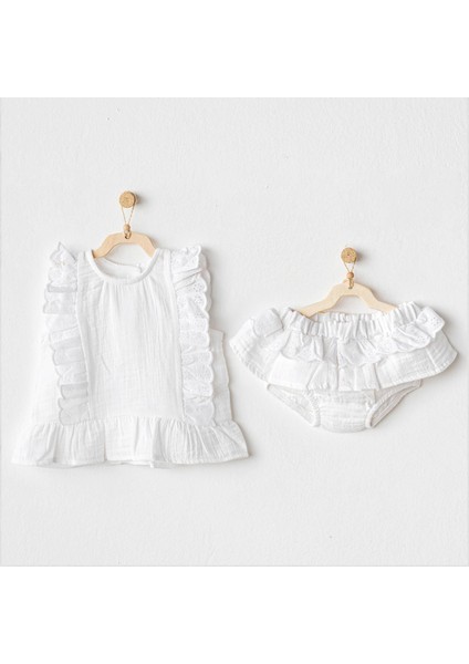 Kız Bebek Takım 2 Parça Set Muslin Home AC25888