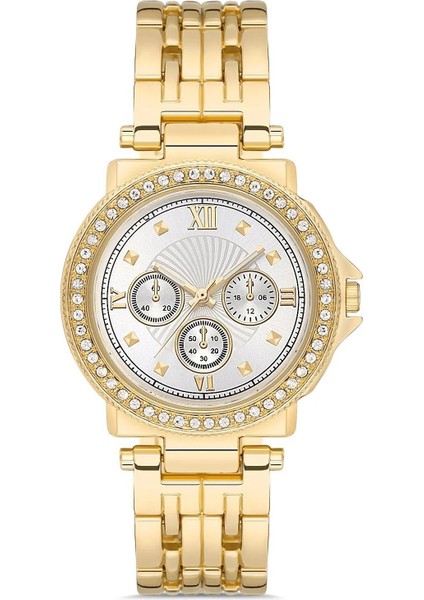 Taşlı Dekoratif Kadran Şık Kadın Kol Saati