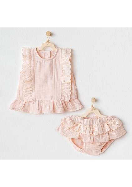 Kız Bebek Takım 2 Parça Set Muslin Home AC25888