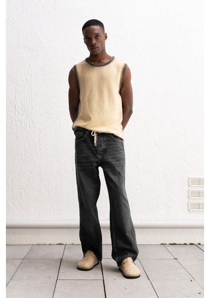 Bağcıklı Baggy Antrasit Jean modelleri