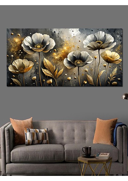 Kanvas Tablo Siyah ve Altın Gelincikler indirimleri