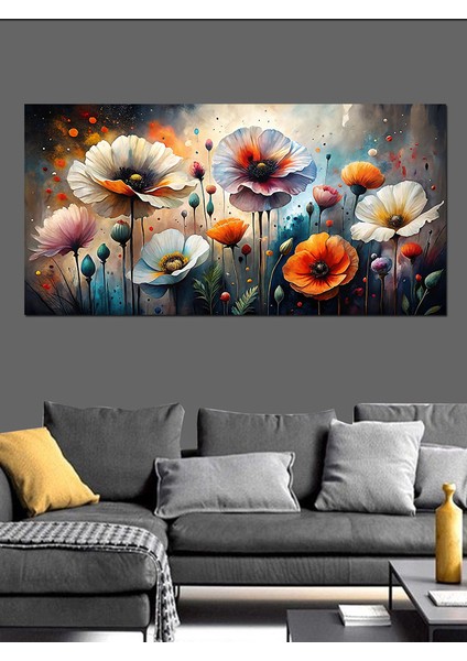 Kanvas Tablo Renkli Gelincik Çiçekleri modelleri