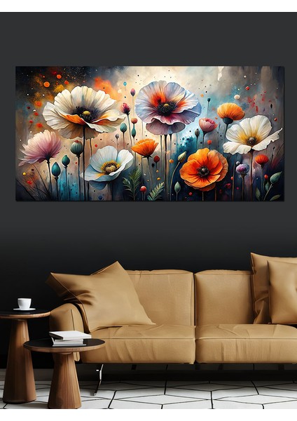 Kanvas Tablo Renkli Gelincik Çiçekleri fırsatları