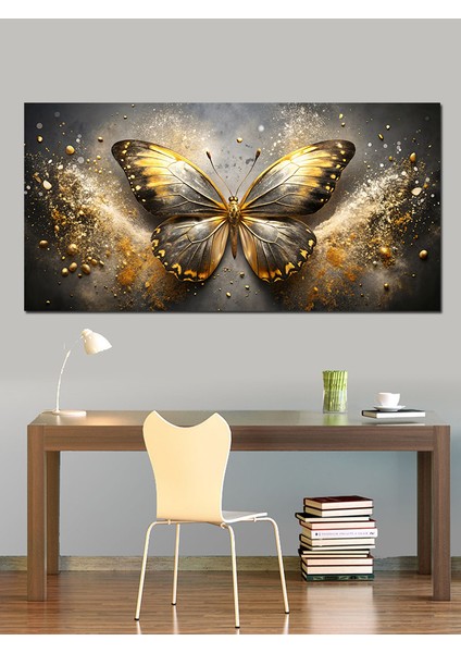 Kanvas Tablo Altın Kanatlı Kelebek fırsatları