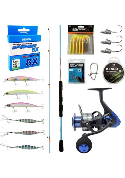 Yekoutdoor Profesyonel Spin Olta Seti Okuma Fuel Spin 2,74 cm 7-30 gr 2 Parça Spin Kamışı-Okuma Safina Sw-X SNW-3000A 4+1bb Olta Makinesi