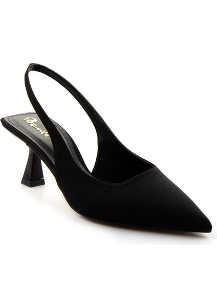 Siyah Kumaş Kadın Klasik Topuklu Ayakkabı K01231481404 fiyatları