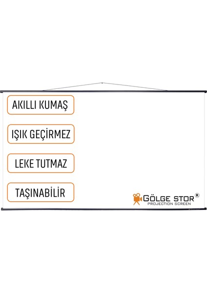 En180cm Boy105cm Projeksiyon Perdesi Duvar Tipi Taşınabilir Yeni Akıllı Kumaş Işık Geçirmez