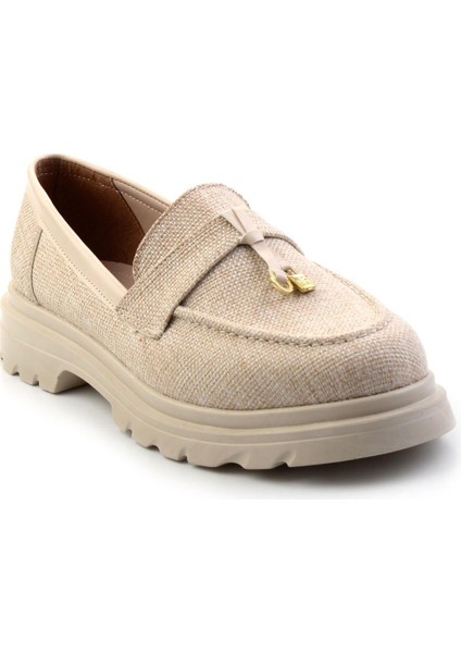 Bej Keten Kadın Loafer Ayakkabı K01997010518 fiyatları