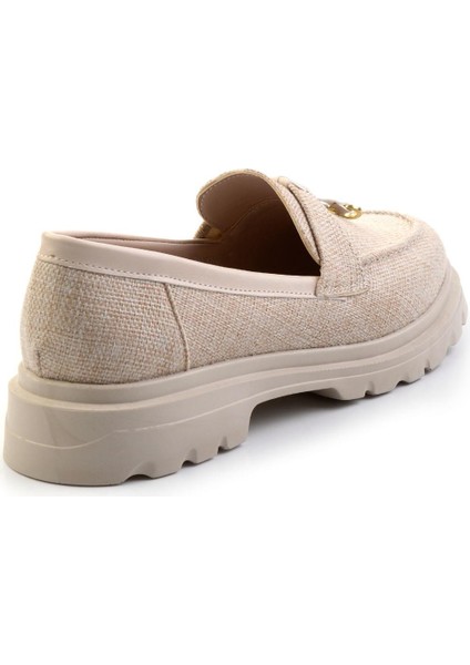 Bej Keten Kadın Loafer Ayakkabı K01997010518 modelleri