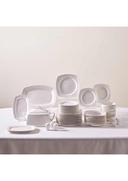 Square Bone Deren 60 Parça 12 Kişilik Yemek Takımı