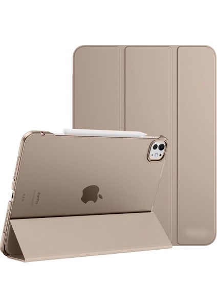 Apple iPad Air 11 M3 (2025) Kalemlikli Standlı Yarı Saydam Hard Pc Kılıf