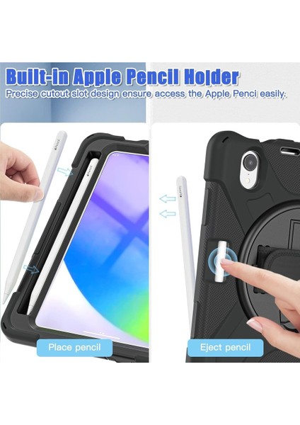 Apple iPad Mini (A17 Pro) 2024 Zırhlı Armour Defender Askılı Kılıf