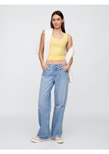 Kadın Sarı Gap Logo Fitilli Atlet indirimleri