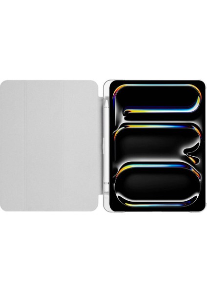 Apple iPad Air 13 M3 (2025) Kalemlikli Standlı Yarı Saydam Hard Pc Kılıf modelleri
