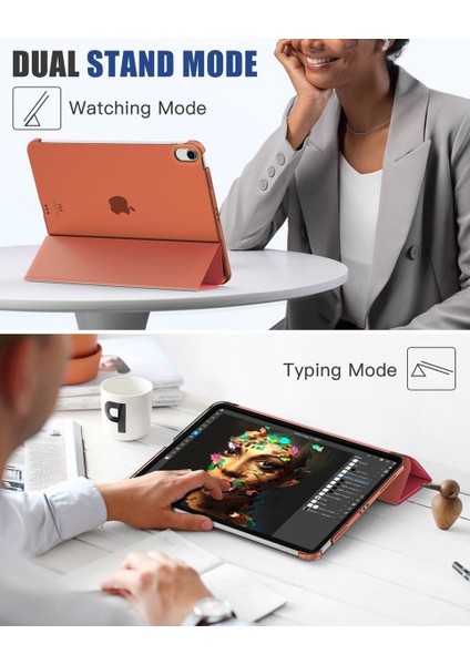 Apple iPad Air 11 Inc M3 (2025) Yatay Standlı Uyku Modlu Basic Arkası Sert Smart Kılıf