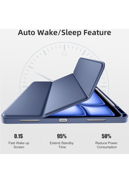 Apple iPad Air 13 M3 (2025) Kalemlikli Uyku Modlu Yatay Standlı Stromix Smart Kılıf fırsatları