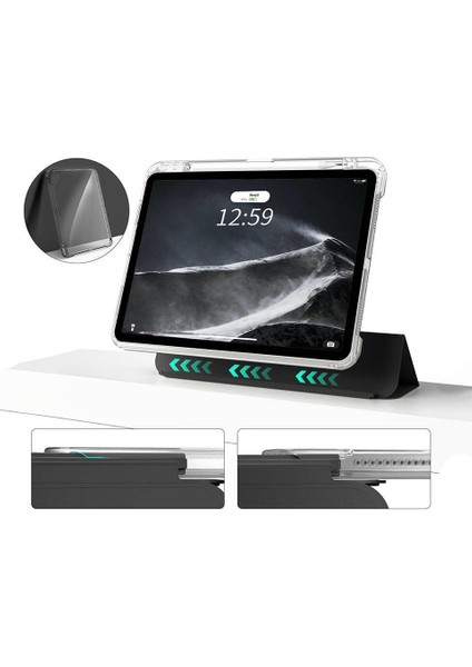 Apple iPad 11. Nesil (A16) 11 Inc (2025) Manyetik Standlı Darbeye Dayanıklı Shockproof Kalemlikli Kızaklı Hybrid Kılıf fırsatları