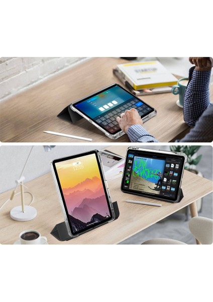 Apple iPad 11. Nesil (A16) 11 Inc (2025) Manyetik Standlı Darbeye Dayanıklı Shockproof Kalemlikli Kızaklı Hybrid Kılıf indirimleri