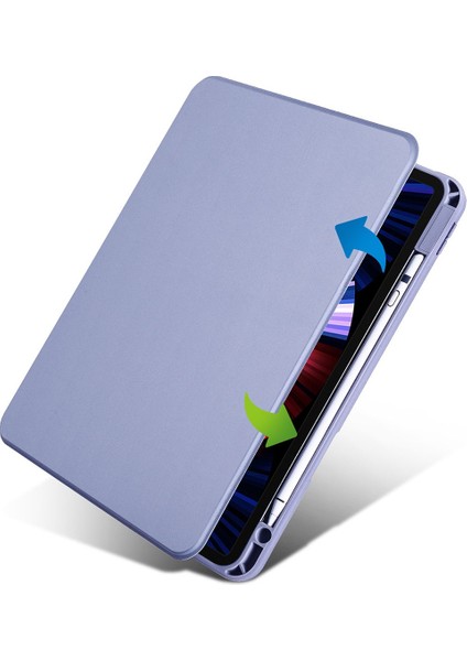 Apple iPad Air 11 Inc M3 (2025) Yatay ve Dikey Dönebilen Standlı Kalem Şarjına Uygun Darbe Dayanıklı Thermix Kılıf indirimleri