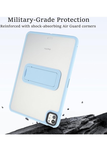Apple iPad Air 11 M3 (2025) Uyumlu Yatay Stand Olabilen Antishock Köşe ve Kamera Korumalı Arka Yüzeyi Mat Threxi Kılıf indirimleri