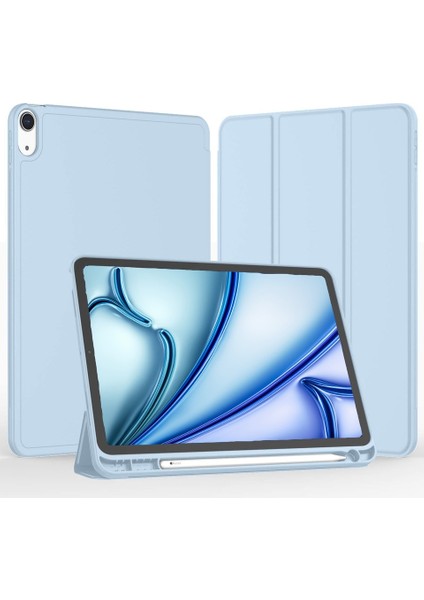 Apple iPad Air 11 M3 (2025) Kalemlikli Uyku Modlu Yatay Standlı Stromix Smart Kılıf